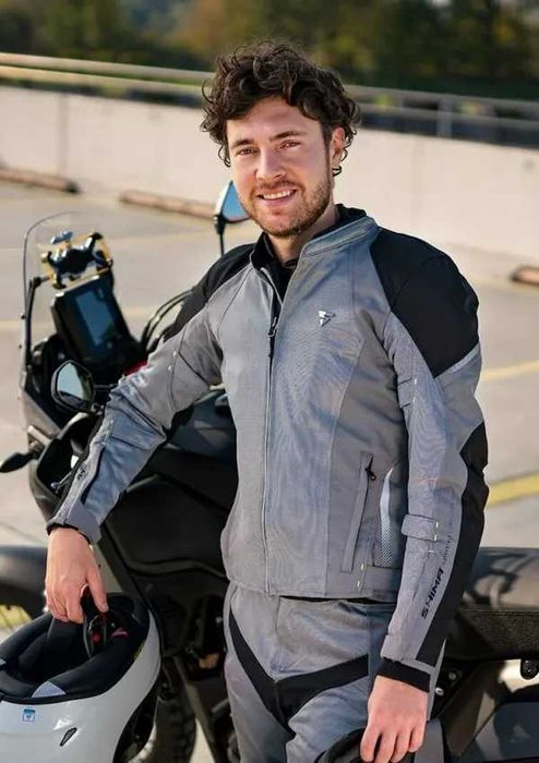 Мъжко лято мото яке SHIMA JET AIR GREY ,протектори и подплата