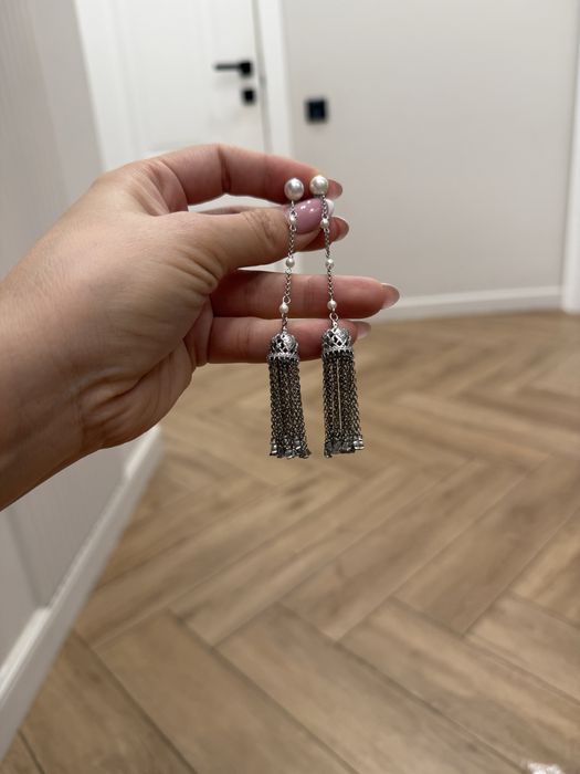 Серьги кисточка из серебра 925 пробы