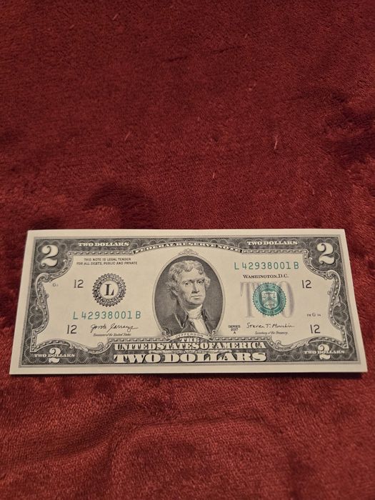 25 lei bancnota necirculata de 2 dolari