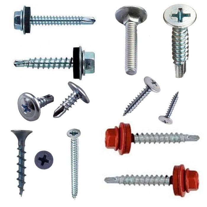 Кляймера террасные, гвозди для ондулина, саморезы, дюбеля, анкера