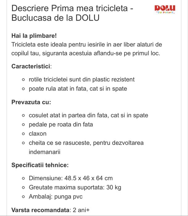 Tricicleta Dolu