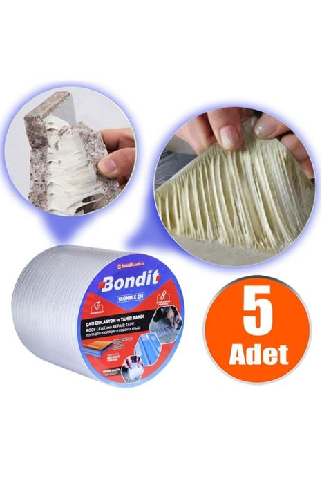 Bandă autoadezivă Bondit reparații Țevi , scurgeri, reparații acoperisuri  lat 100mm si2 metri lungime. Cu carte de instructiuni