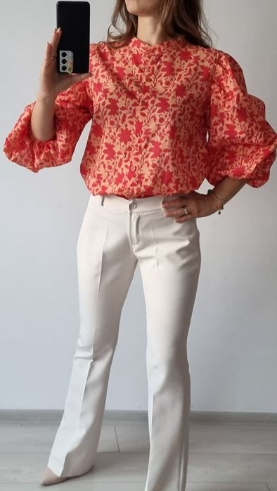 Compleu dama pantaloni stofa si camasa bumbac