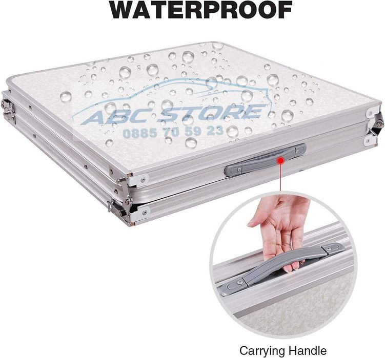 Алуминиева Сгъваема Маса + 4 Стола 120x60  за пикник къмпинг градина