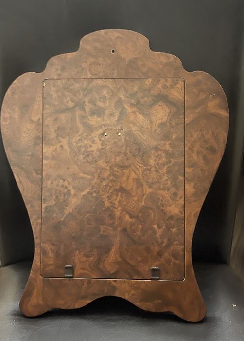 Oglindă argint si mahon