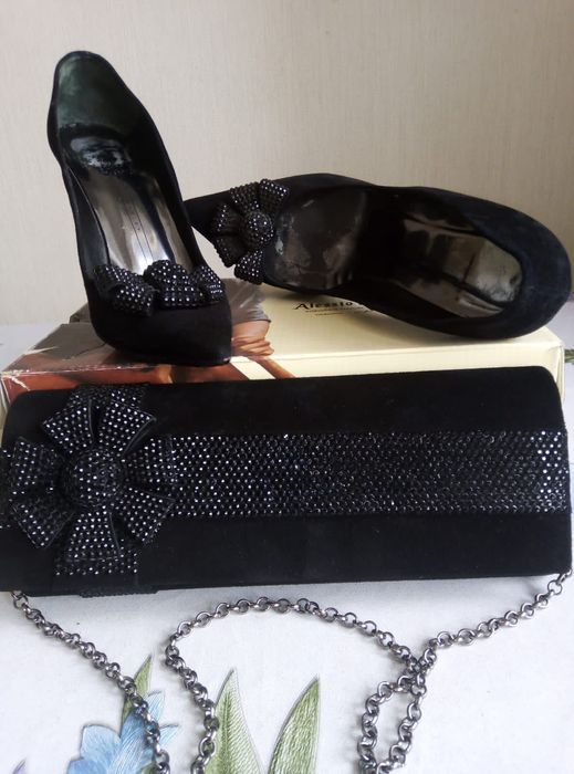 Замшевые туфли + сумочка