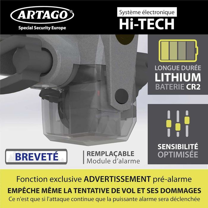 Dispozitiv blocare volan cu alarma inteligenta, Artago. (NOU)