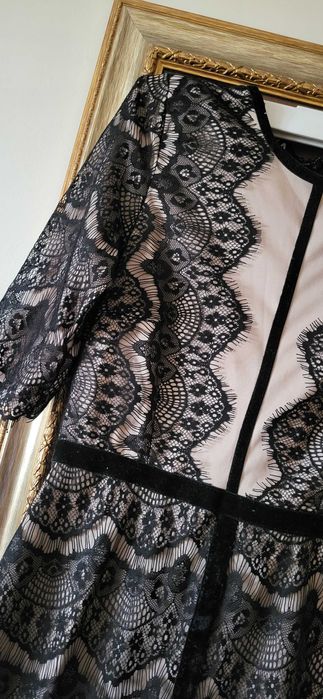 Rochie de seara, de ocazie, dantela neagra luxoasa