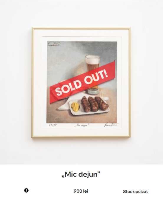 Print cu mici si bere, editie limitată pictor Lucian Prună