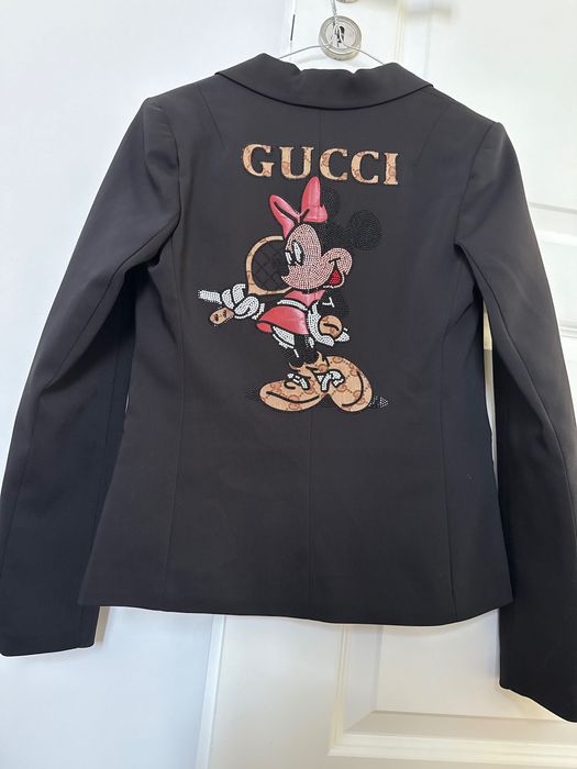 Gucci sacou dama negru Minnie Mouse logo marimea S blazer original