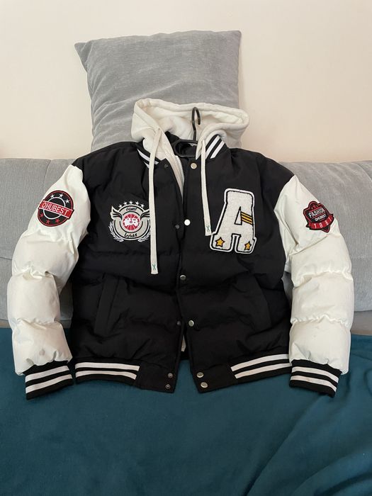 Vand geaca puf unisex alb/negru