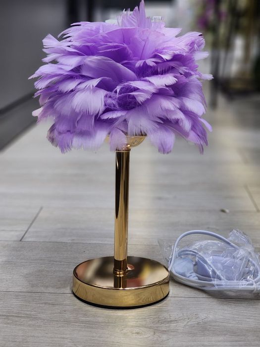 Светодиодная настольная лампа с перьями