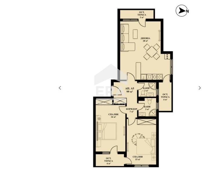 Продава се Тристаен апартамент в София, Люлин 5 - 120 кв.м за 818 €/кв.м - Снимка #3
