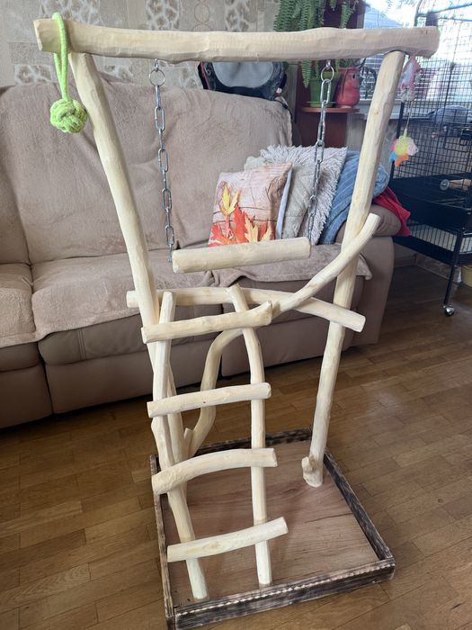 Дървена катерушка за голям папагал