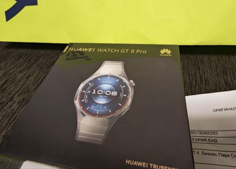 ЗАПЕЧАТАН 46mm Huawei Watch GT 6 Pro Гаранция Yettel 2027 Titanium gt6