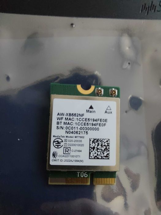 Placa de retea Wi-Fi6e, Intel AX200NGW, MediaTek MT7902