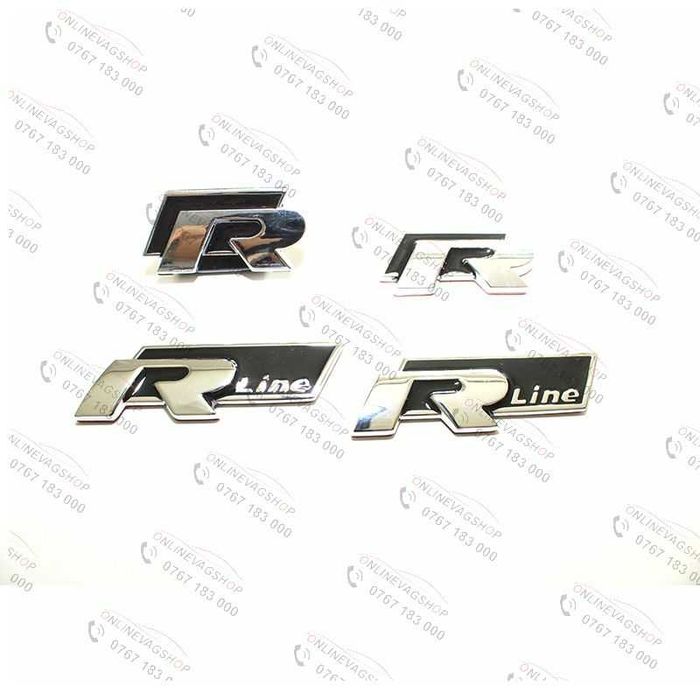 Embleme R-line set 4 buc Volkswagen Passat, Golf, Tiguan, Scirocco