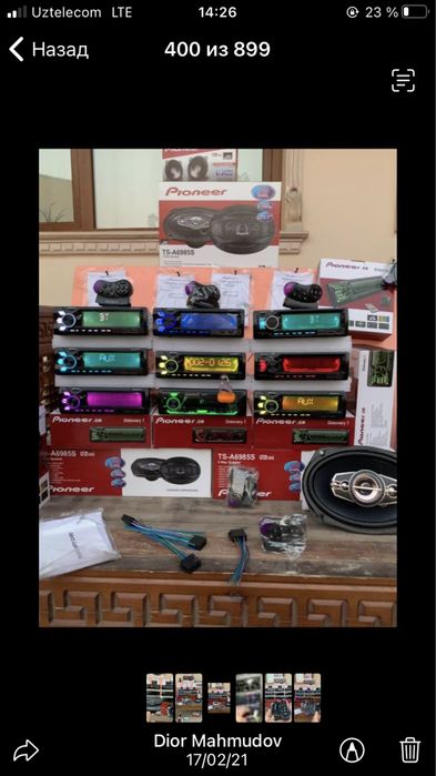 Magnitafon rulga pulti bilan blutus fleshkausb aux radio bor mafon m