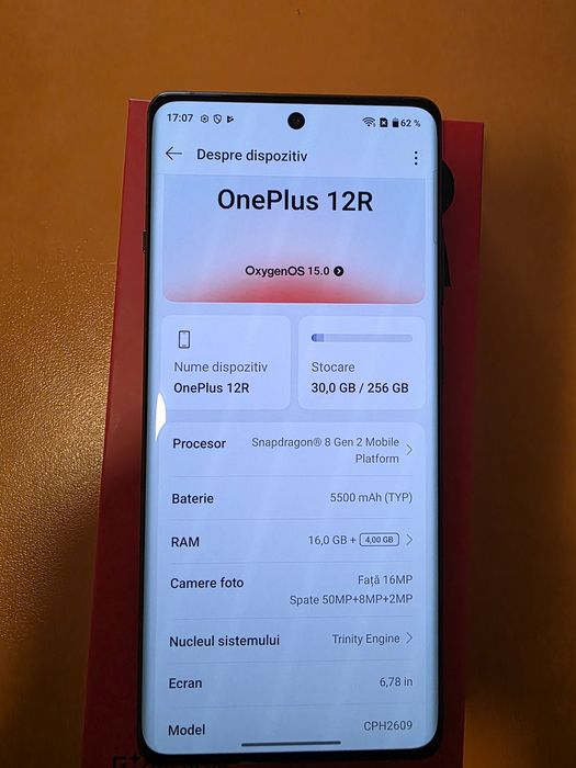 OnePlus 12R 256gb 16gb Iorn Gray Snapdragon 8 Gen.2 factura garantie