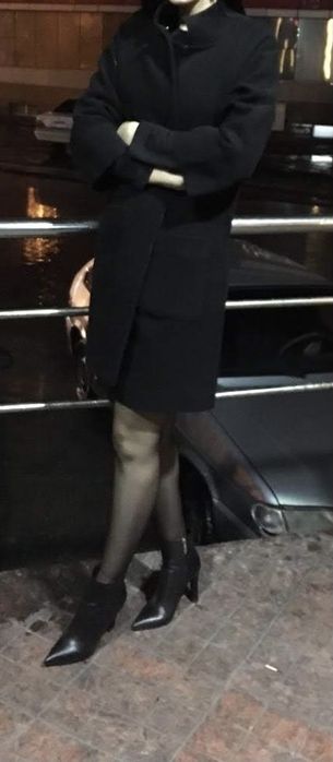 Продам пальто черное женское