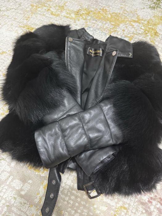 Blana naturala Bennessi  maneci din piele detasabile