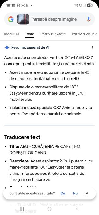 AEG aspirator vertical fără fir