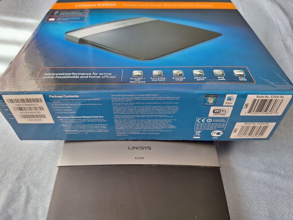 Router Wireless Linksys E2500, N 600 Mbps, Dual Band, 4 x 10/100 Mbps