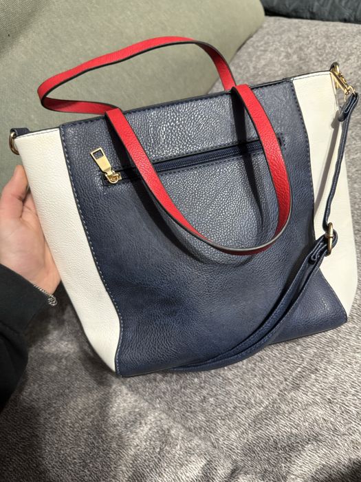 Geanta Tommy Hilfiger Piele Navy Blue