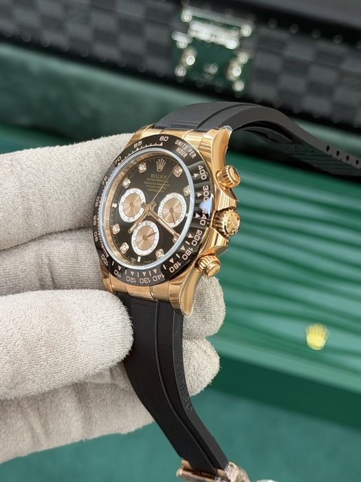 Rolex Cosmograph Daytona 40mm Everose Gold – Black Diamond Dial, Oysterflex