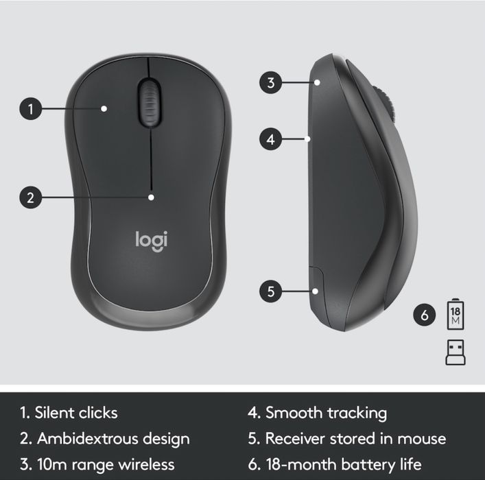 Mouse Wireless Logitech M220 Silent, 1000 DPI