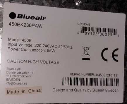 Пречиствател за въздух BLUEAIR- 450E