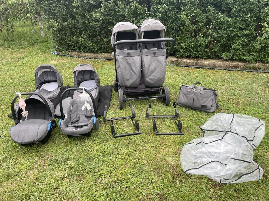 Двойна бебешка количка за близнаци 3в1 JEDO DUO D50