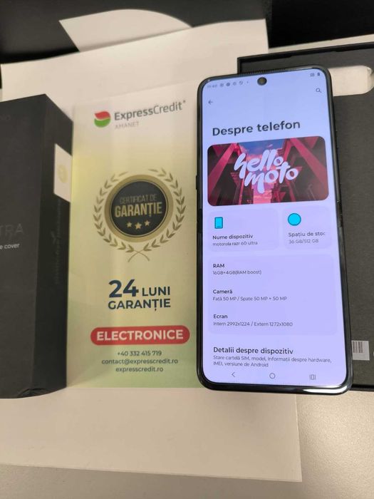 Motorola Razr 60 Ultra 5G (Ag24/b.44545)–Desigilat in Agentie!