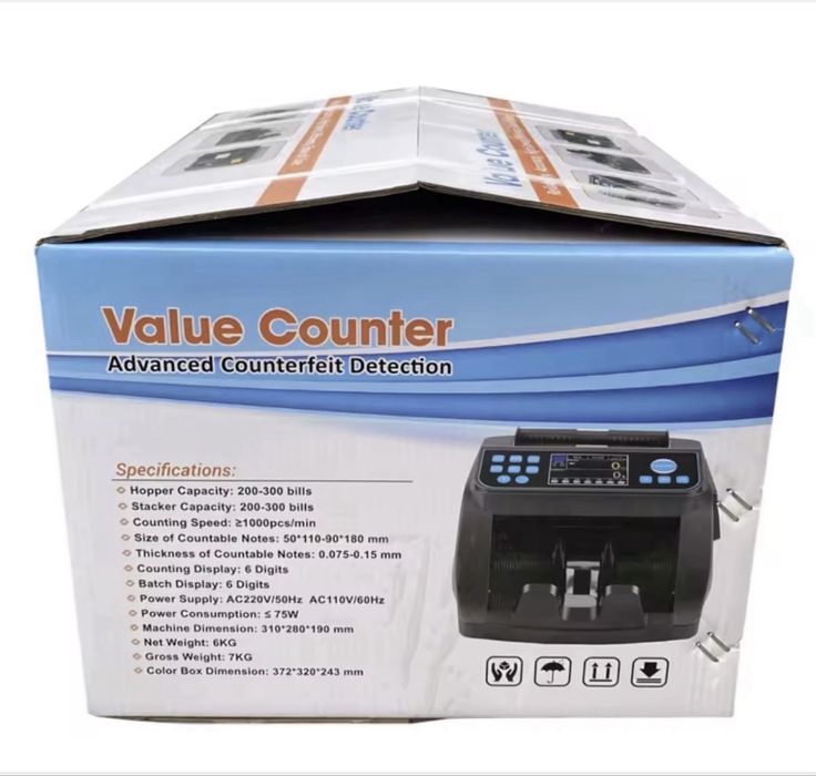 Професионална машина за броене на банкноти с детекция за фалшиви пари.