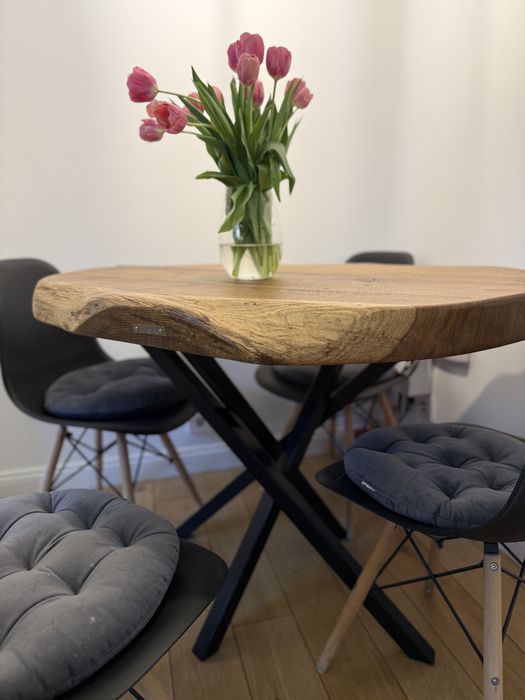 Vand masa, trunchi natural+4 scaune