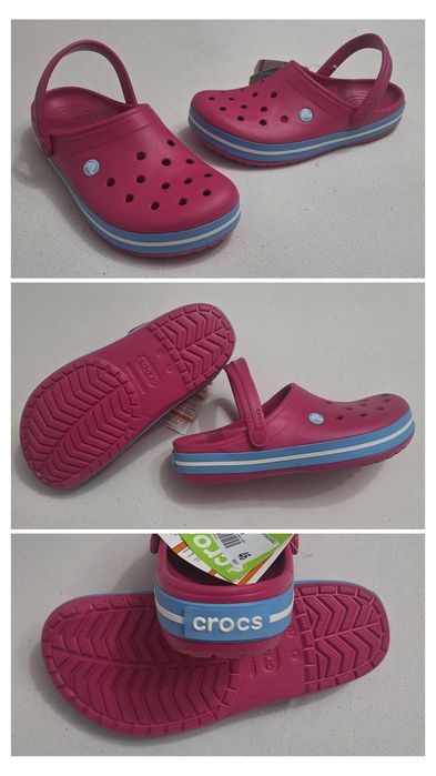 Saboți CROCS Crocband Candy Pink Bluebell noi, sandale, papuci slingback, nr 42-43 EU (M9 - W11)