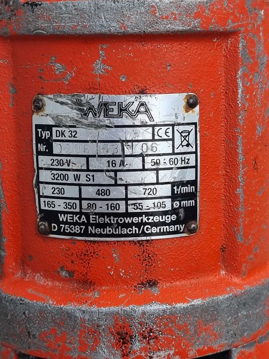 Vand/Schimb Masina Carotat Weka DK 32 Carote Gaurit Beton