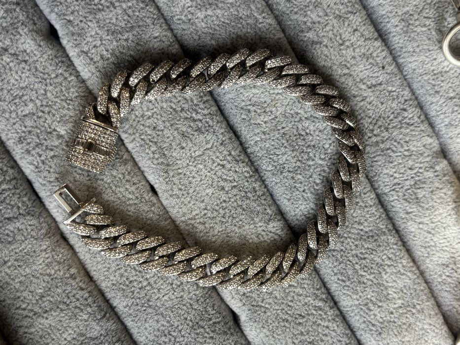 Сребърна гривна Монако с камъчета 37.4гр 925