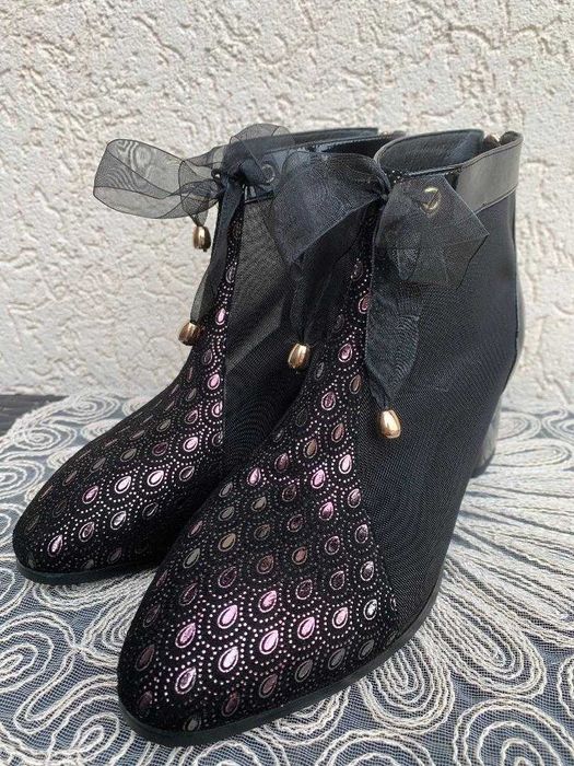 Ghete/sandale dama, noi, piele si plasa, pentru primavara/vara, 37