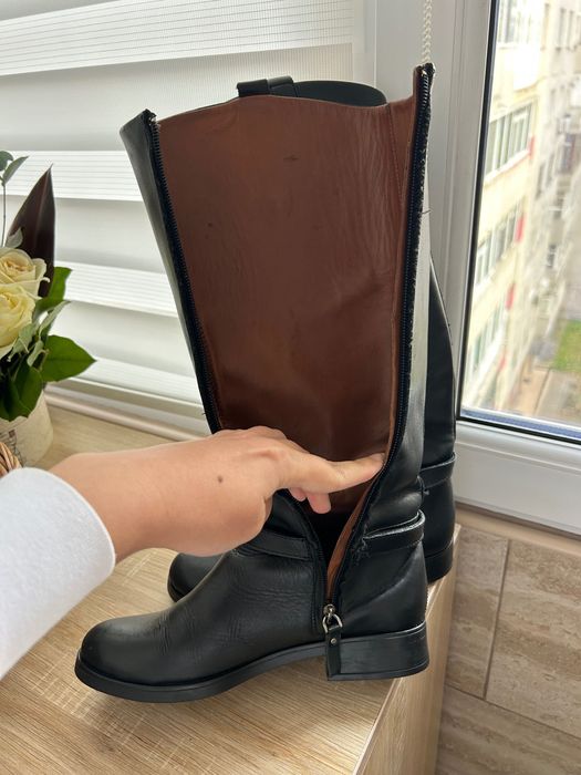 Cizme din piele Massimo Dutti, mărimea 37, stare foarte bună