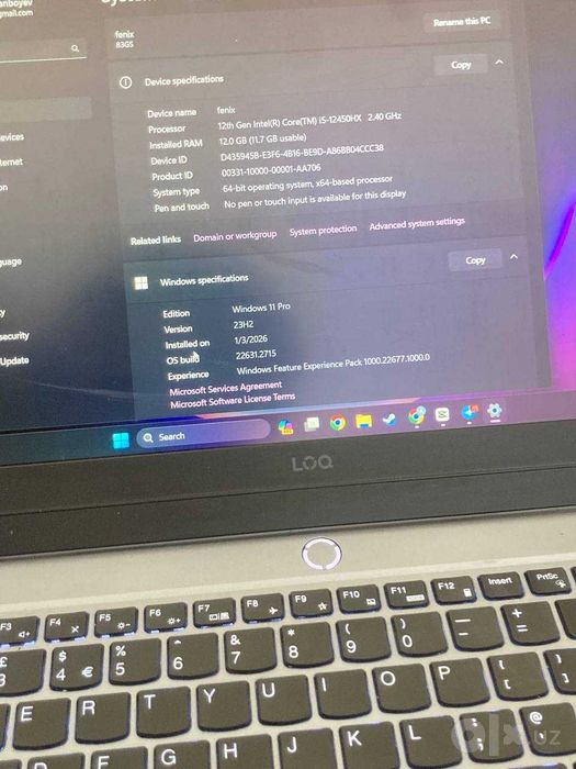 Lenovo loq gaming noutbuk rtx3050