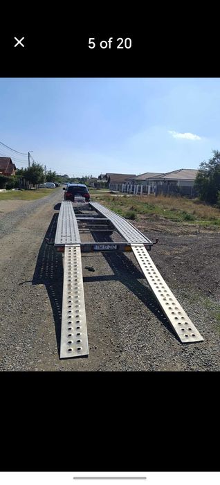 Vand / schimb platforma auto dubla WIOLA W5 – 3 axe – 3500 kg – 2 masini – IMPECABILA