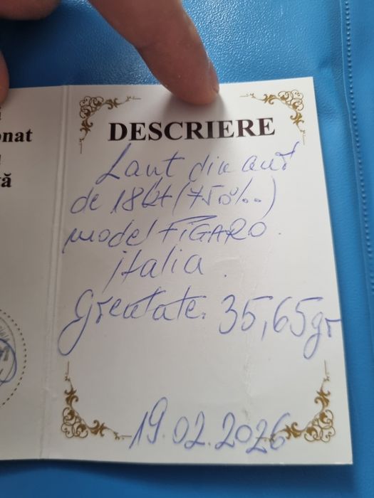Lanț aur 18k figaro.