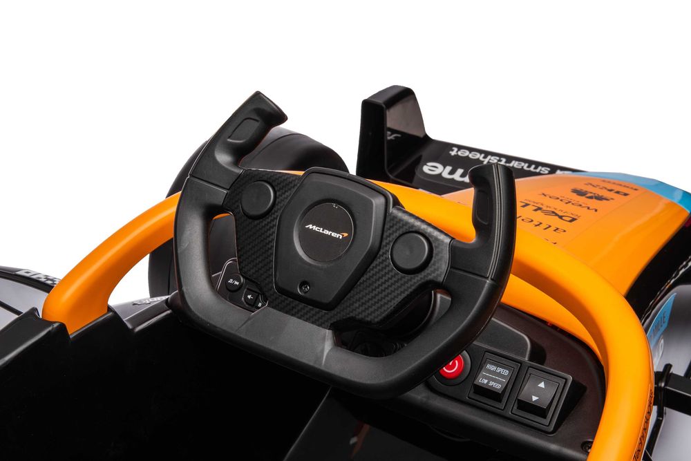 Masinuta electrica Formula 1 McLaren Racing 2x 35W 12V, scaun tapitat