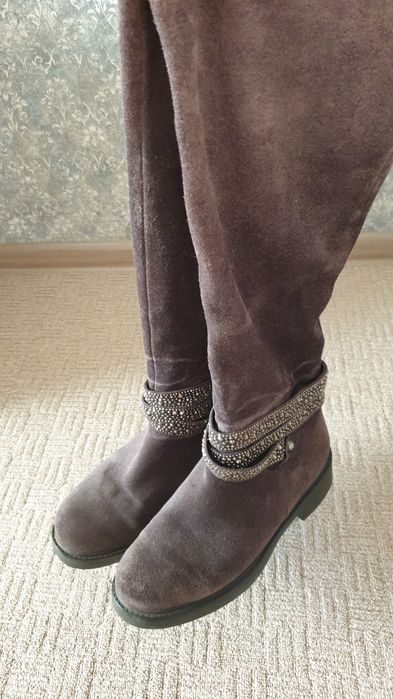 Замшевые сапоги (зима)