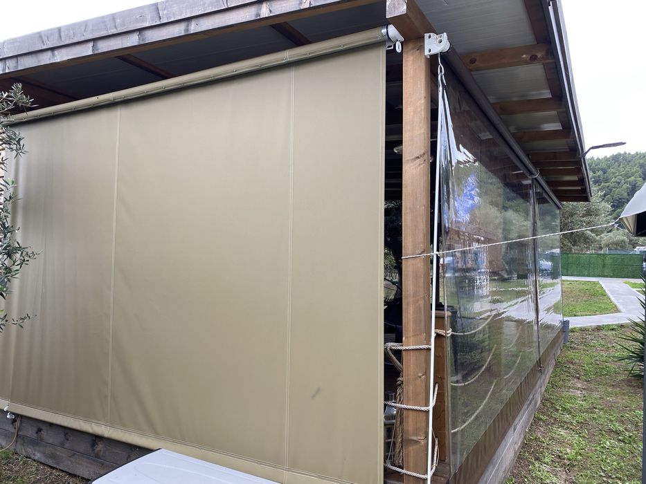 Ветроупорни завеси PVC кристал винил ветробрани акрилен тенти сенници