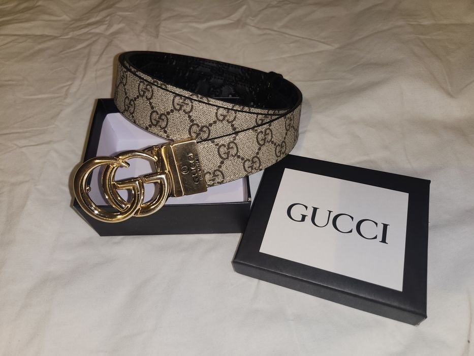 Дамски колан GUCCI, двулицев, естествена кожа, ПРОМОЦИЯ