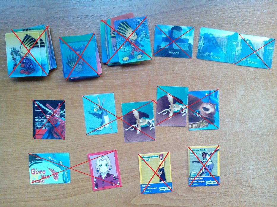 Карти на футболисти и баскетболисти и стикери на Чипикао