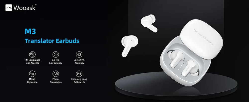 Bluetooth слушалки Wooask® M3 AI Language Translator Earbuds