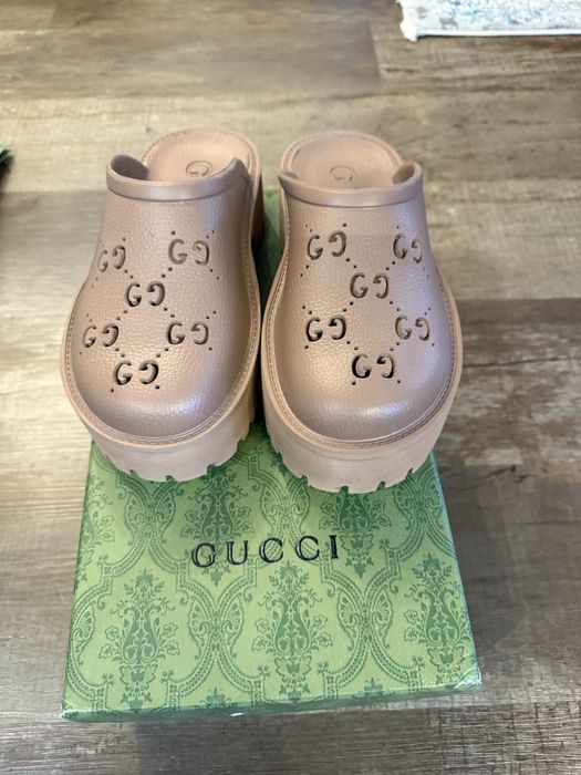 Дамски чехли GUCCI нови черни и кафяви